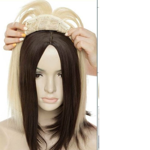 Clip In Synthetic Hair Topper With Bangs